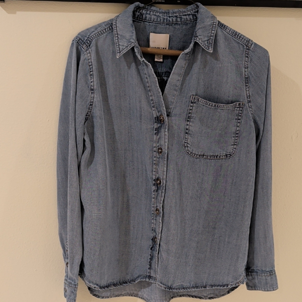 Industry Women's Denim Button-Up Shirt Size XS